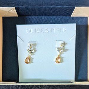 Olive & Piper Mini Rosalind Drop Earrings- Rose Gold